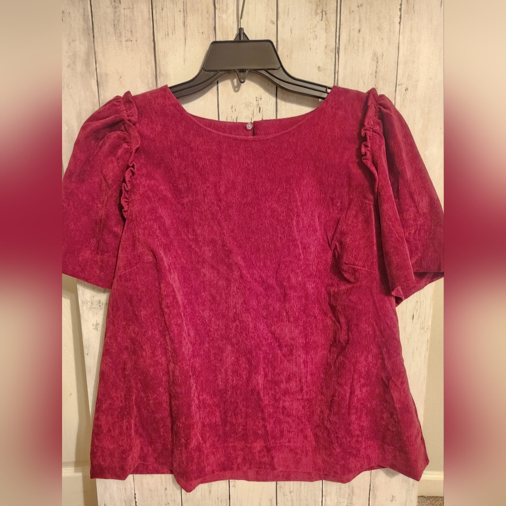 Cord BURGUNDY Women's Top